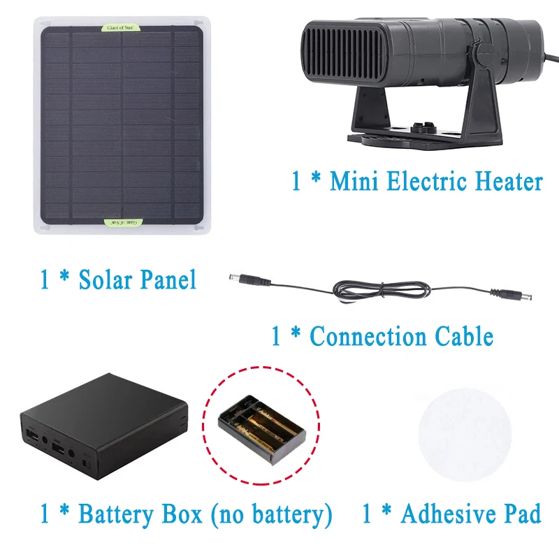 Chauffage à énergie solaire Portable hiver voiture animaux plus chaud 12V 20W 30W chauffage électriq