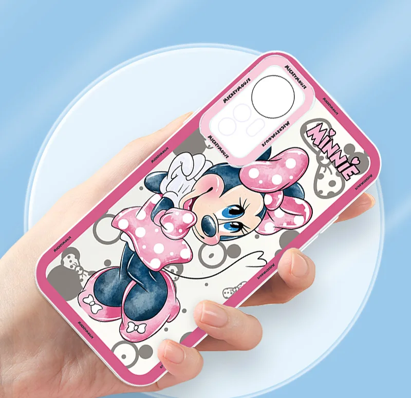 

Pink Minnie Mouse For Xiaomi Mi POCO X4 X5 4G 5G M3 Pro F3 X4 X3 GT 11T Lite Shockproof Angel Eyes Phone Case