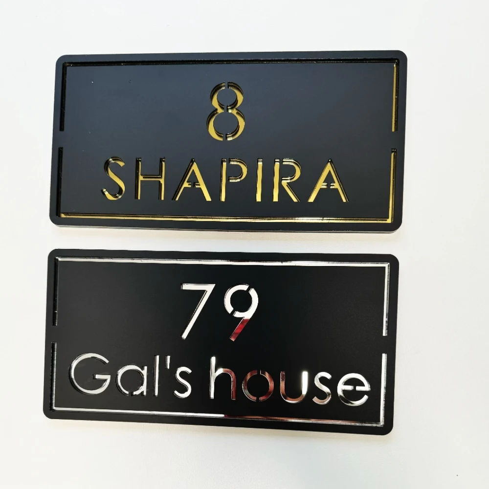 

Modern Acrylic House Number Door Plates Customized Letter Family Name Address for Shop Bar Apartment Villa Home Hotel Mailbox