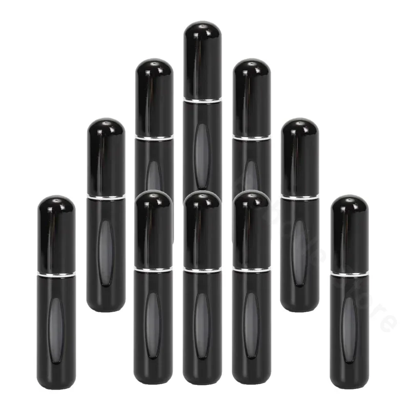 10 шт., 5 мл, мини-пустой многоразовый распылитель, распылитель для духов, портативный контейнер для жидкости для косметики, дорожный алюминиевый спрей