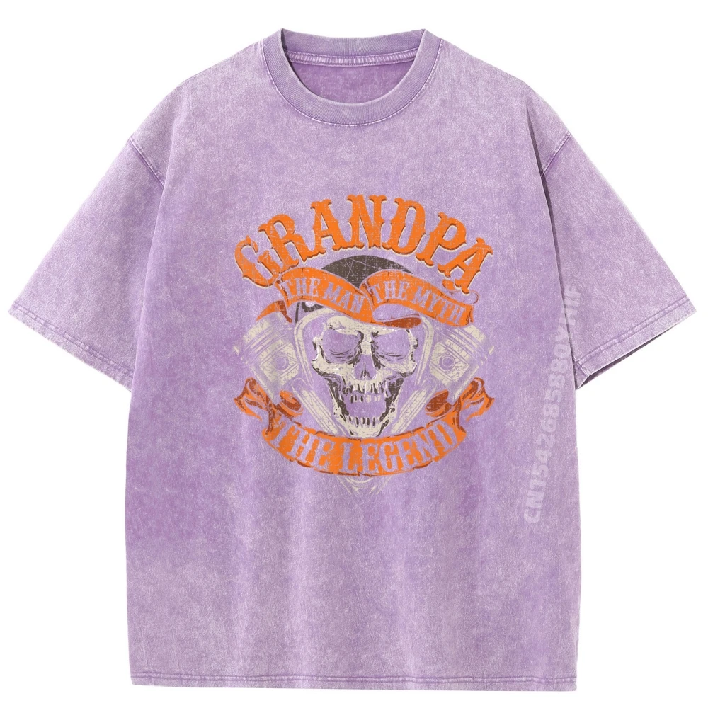 

Biker Grandpa Man Myth Legend T-Shirt Short Sleeve Cute Woman Tops & Tees Funny T Shirt Fashion Luxury Designer Washed Tops