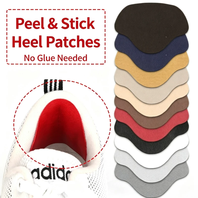 6 Pcs Self Adhesive Heel Wear Repair Patch Leather Shoes Sports Shoes Anti Wear Wear-resistant Inner Anti Slip Patch The Heel