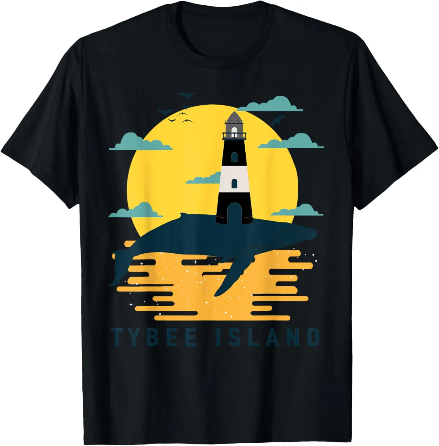 Tybee Island Tropical Sunset Lighthouse Tourist Vacation T-Shirt