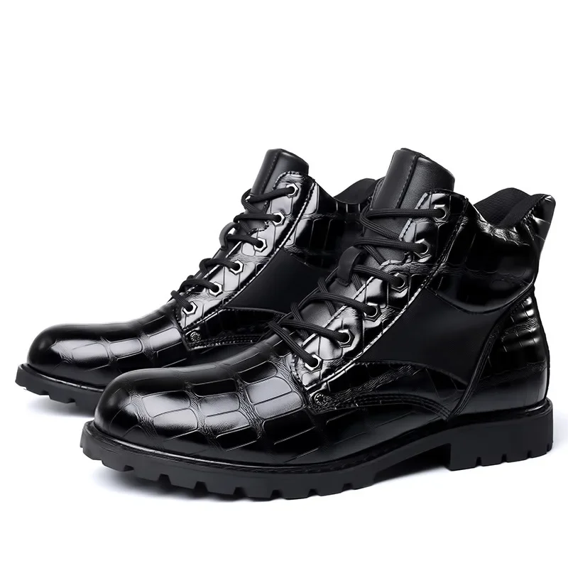 Men Boots Autumn and Winter Square Heel Fashion Leisure Design Men Boots Dress Shoes Men Designer Chaussure Homme Designer