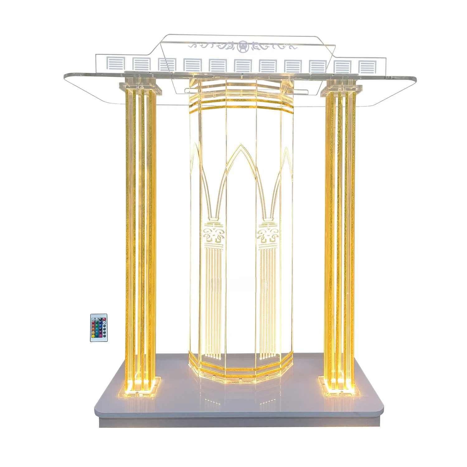 

Acrylic podium European crystal chanting platform cross podium oath table with light host table