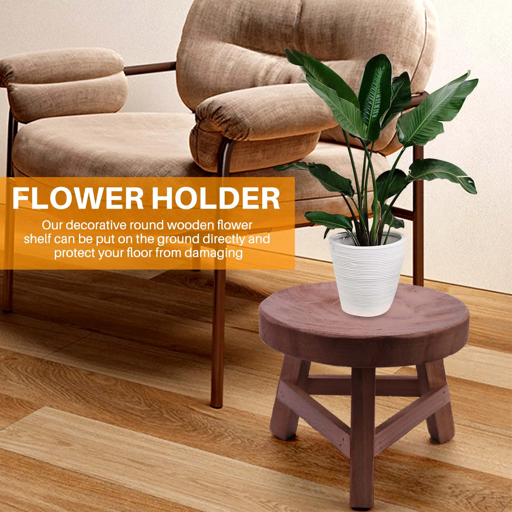 Wooden Plant Stand, High Stool Plant Stand Multi-Function Flower Pot Holder, for Gardening Decoration Living Room