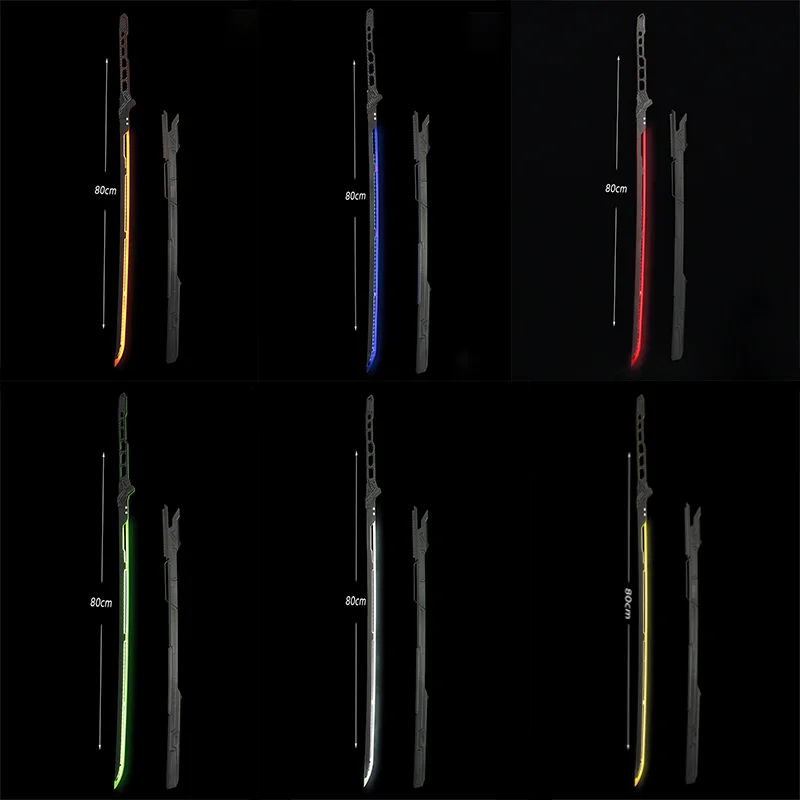 

80cm Cyber Thermal Katana Lightsaber Neopixel with Sheath Performance Props Weapon Toys Acrylic Rechargeable Glow-up Toy Gifts