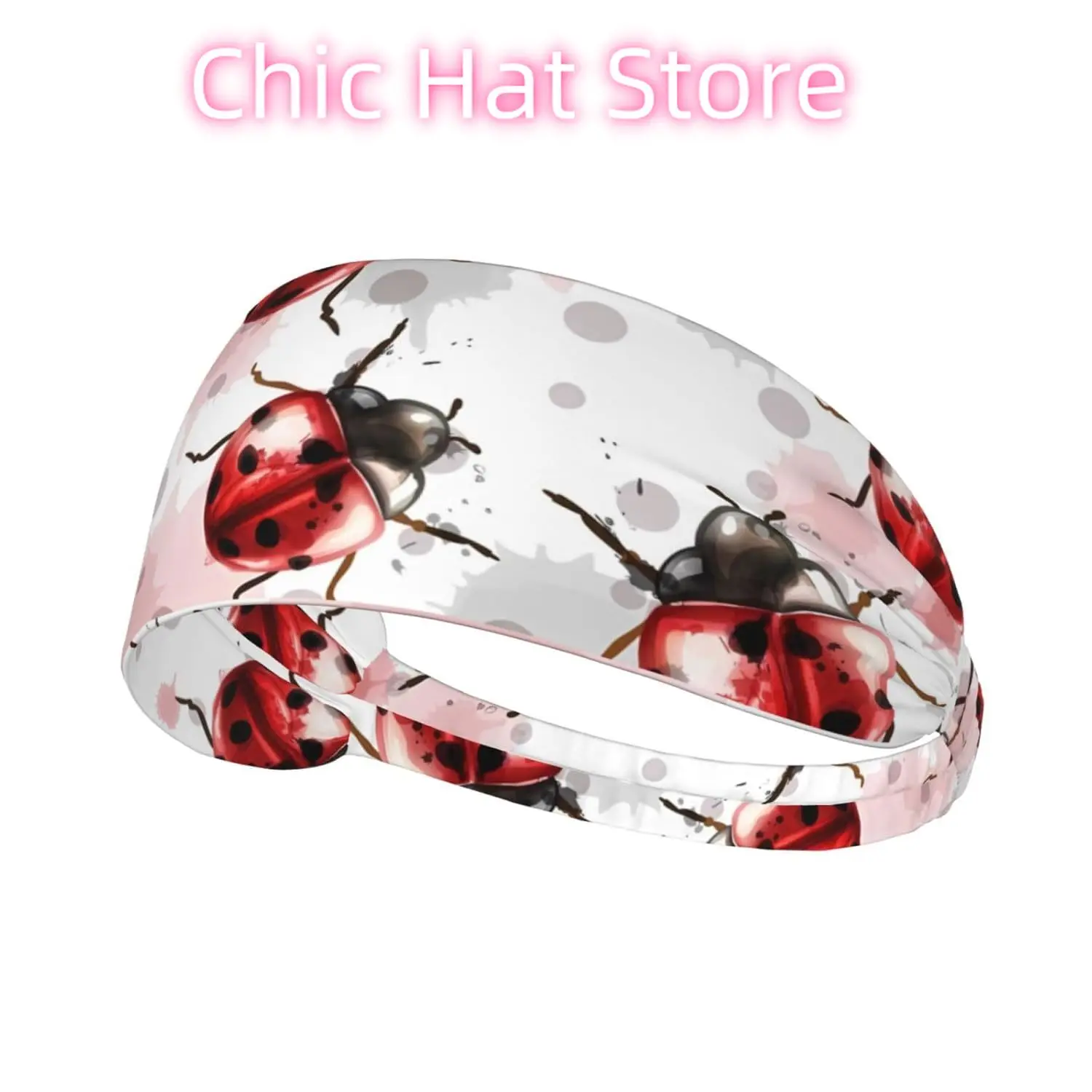 

Summer Ladybugs Women Men Non Slip Soft,Elastic Exercise Headbands Sports Hair Bands Athletic Sweatbands For Yoga Fitn