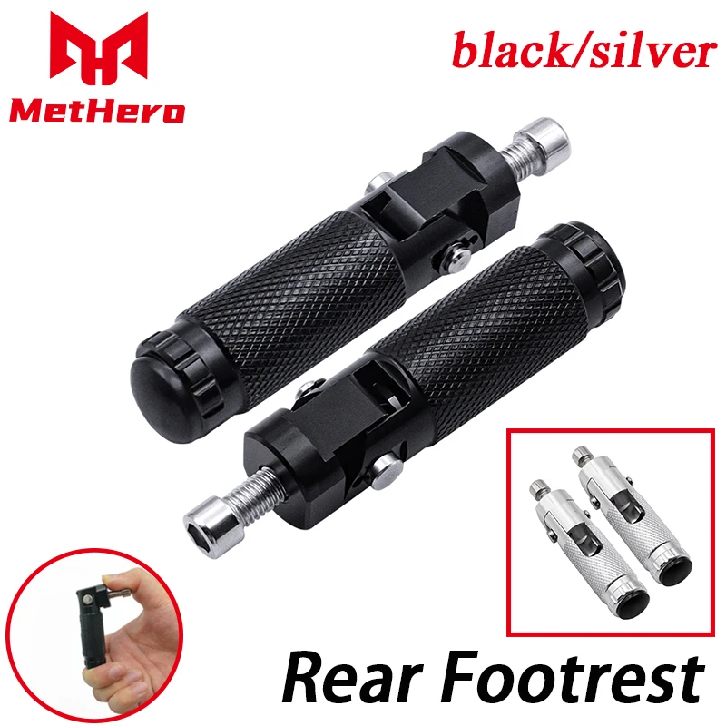 

2Pcs M8 Universal Motorcycle Motor Bike Folding Footrests Footpegs Foot Rests Pegs Rear Pedals Set CNC Aluminum Moto Accessories