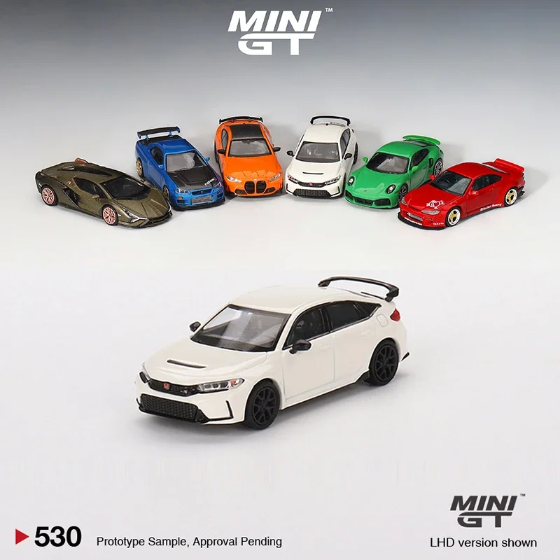 

MINI GT 1:64 Model Car Civic Type R Alloy Die-Cast Vehicle-White# 530 LHD