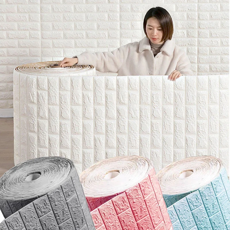 70cmx1/3/5/10m Self-Adhesive 3D Wall Panel Modern PVC Waterproof Wallpaper for Bedroom Gaming Room Home Decor Stick Wall Sticker