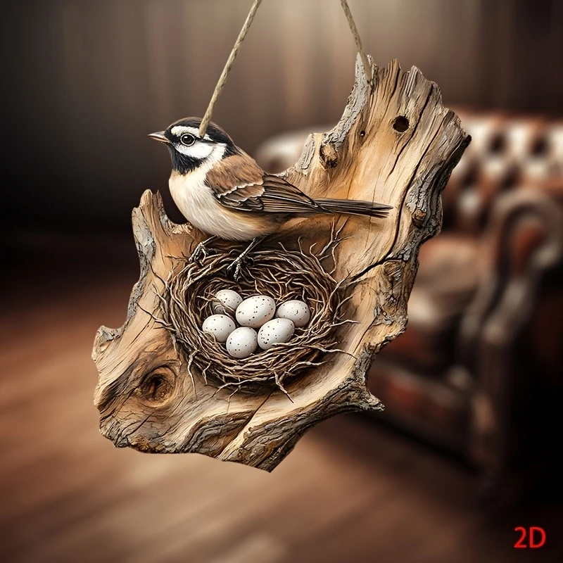 2D خشبية الحائط روبن بيرد البيض تصميم ديكور المنزل شقة مطبوعة الطيور على شكل تصميم غرفة الأطفال مزرعة الريفية تخطيط