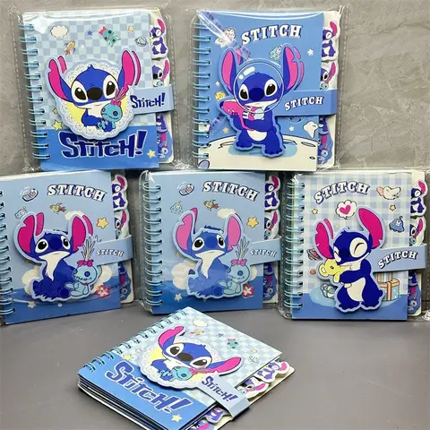 Disney Stitch Notebook Anime Cartoon School Supplies Portable Diary Fashion Office Supplies Coil Book Children Holiday Xmas Gift
