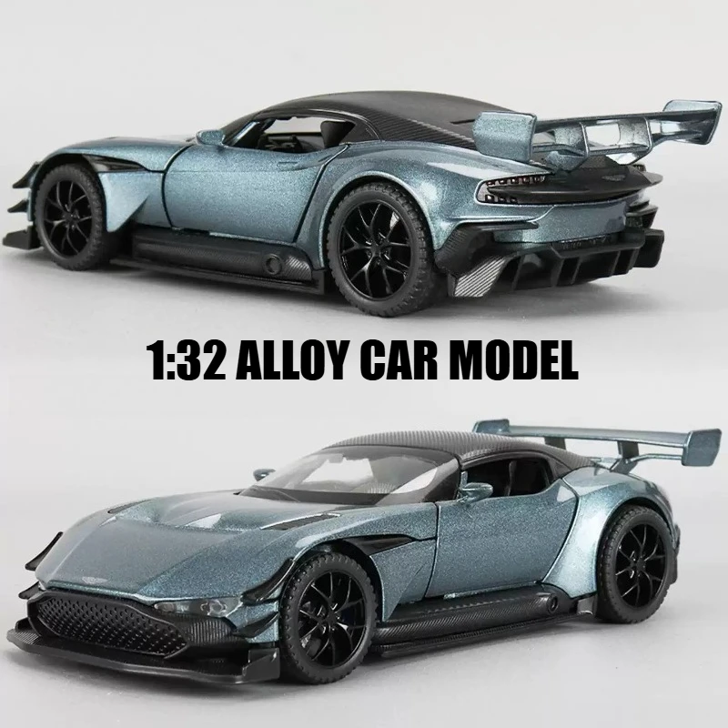 1:32 VULCAN Sports Car Simulation Alloy Diecast Metal Model Car Sound Light Pull Back Toy Collection Gifts