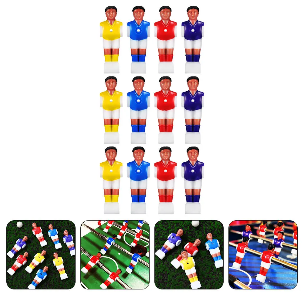 

12pcs Funny Table Football Figures Replacement Soccer Player Foosball Machine Parts Durable Plastic Desktop Soccer Accessories