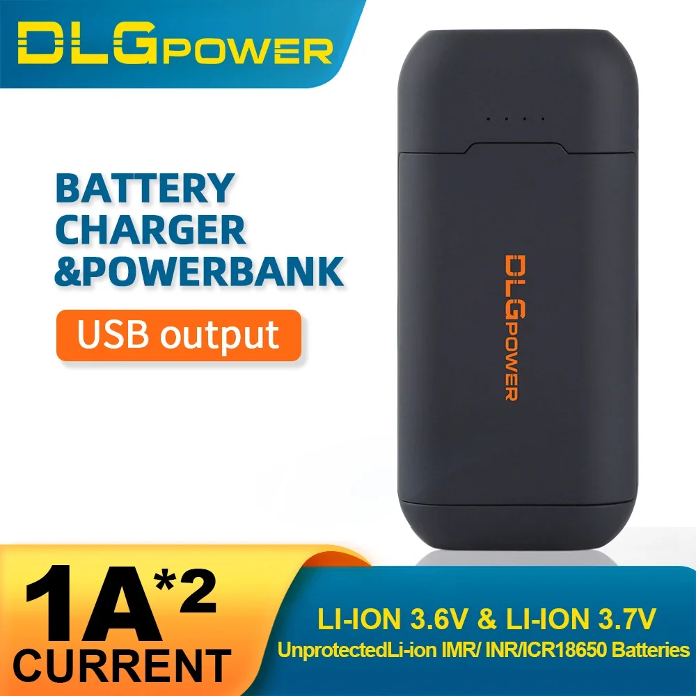 DLGpower18650 Multi-function Li-ion Battery Charger Portable Type-C 2 in 1 Detachable USB Mobile Power bank