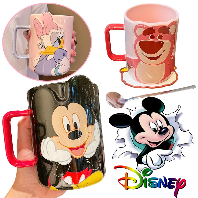 

Кружка «лотсо Диснея» 500 мл, керамическая чашка для воды, чашка для чая и кофе с Микки Маусом, Мультяшные аниме парные чашки с ручками, домашняя молочная чашка для завтрака, подарок