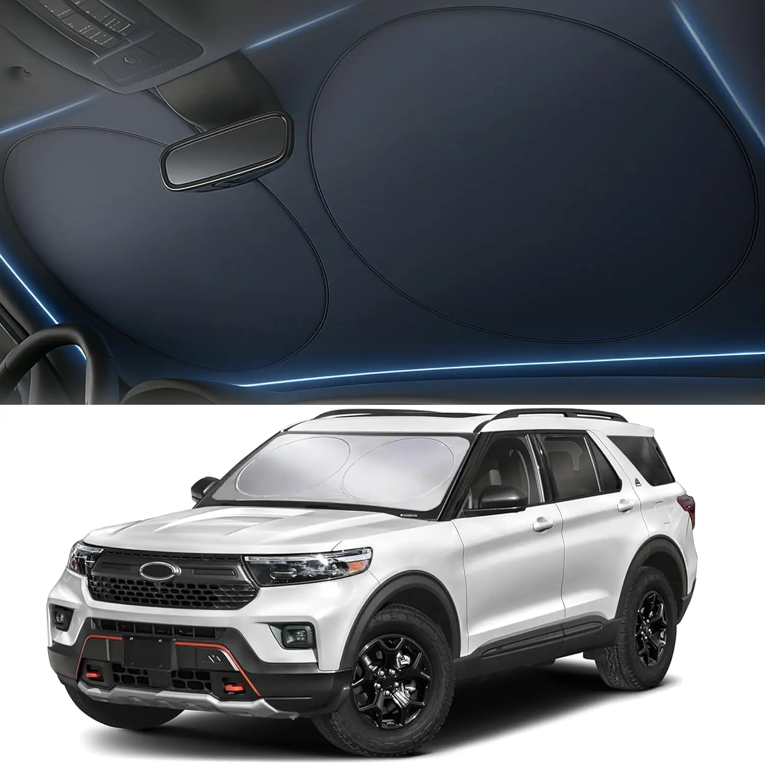 

Foldable Windshield Sun Shade for Car – 240T Reflective UV and Heat Shield with Storage Bag | Keeps Interior Cool | Universal Fi