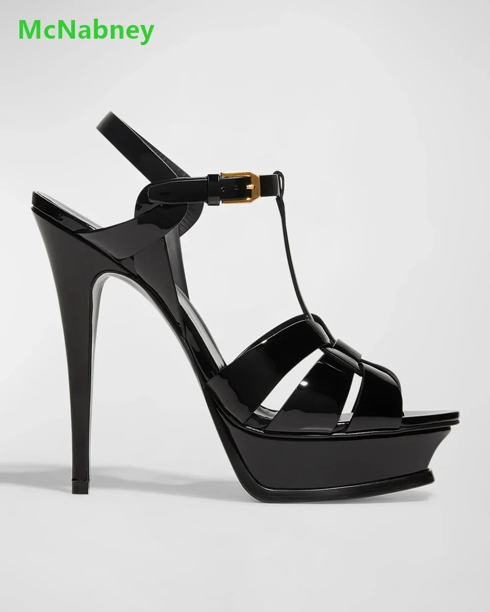 

Platform Thin High Heel Luxury Design Sandals For Female Women Ankle Buckle Strap Peep Toe Solid Shallow Summer Elegant Shoes
