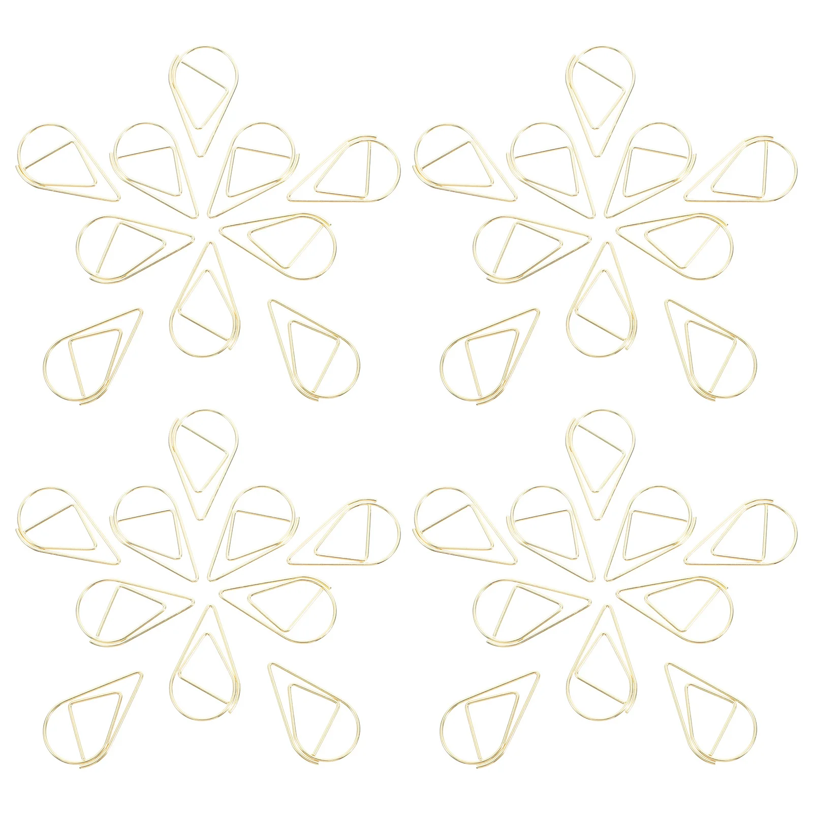 100pcs Waterdrop Paper Clips Metal Teardrop File Clips For Document Office Supplies Multiuse School Paper Clamp
