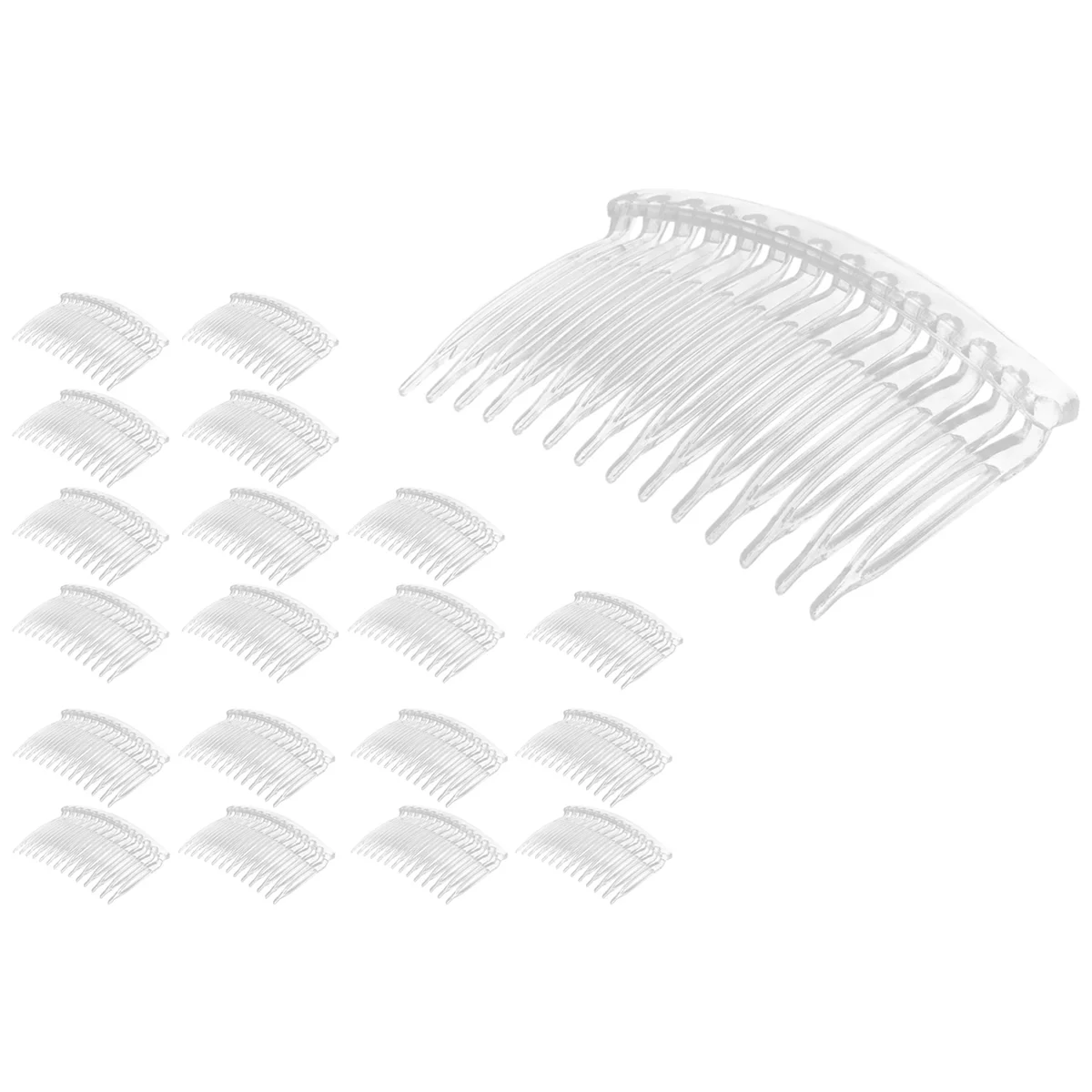 

ABQR 20 x Transparent color Plastic Hair Clips Side Combs Pin Barrettes 70X40mm