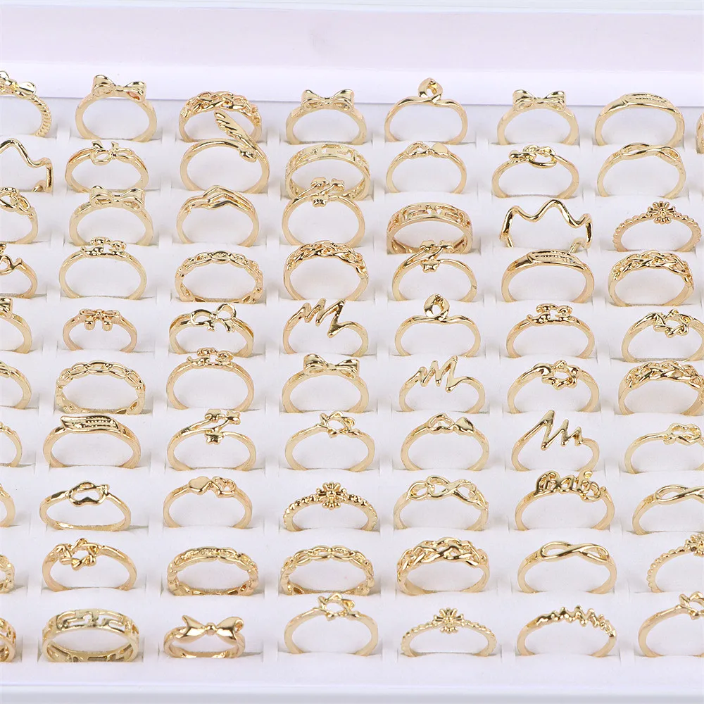 10 قطعة/الوحدة الموضة بسيطة الكلاسيكية حجر الراين خواتم للنساء العصرية زهرة تاج القوس مختلط نمط مجوهرات هدايا حفلات الزفاف