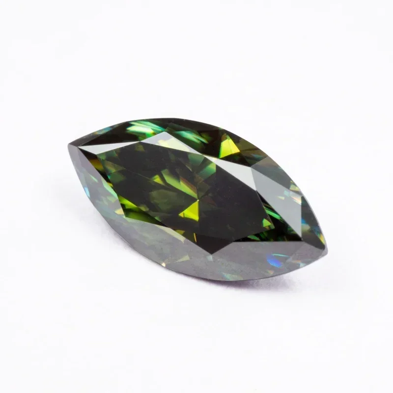 Moissanite Stone Marquise Cut Natural Yellow Green Color VVS1 with GRA Certificate Gemstone Charms Top Jewelry Making Materials