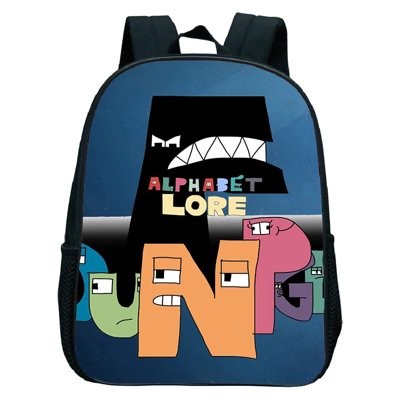 Kids Letter Pattern Backpack Alphabet Lore Print School Bag Preschool Boys Girls Kindergarten Backpack Waterproof Bookbag Gift