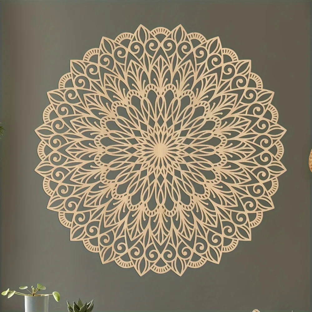 1 szt. Eleganckie produkty metalowe Mandala - zrób swoje unikalne wnętrze z metalową mandalą. Elegancki, grafika ścienna, kwiat, metalowy panel ścienny. — zdjęcie 4