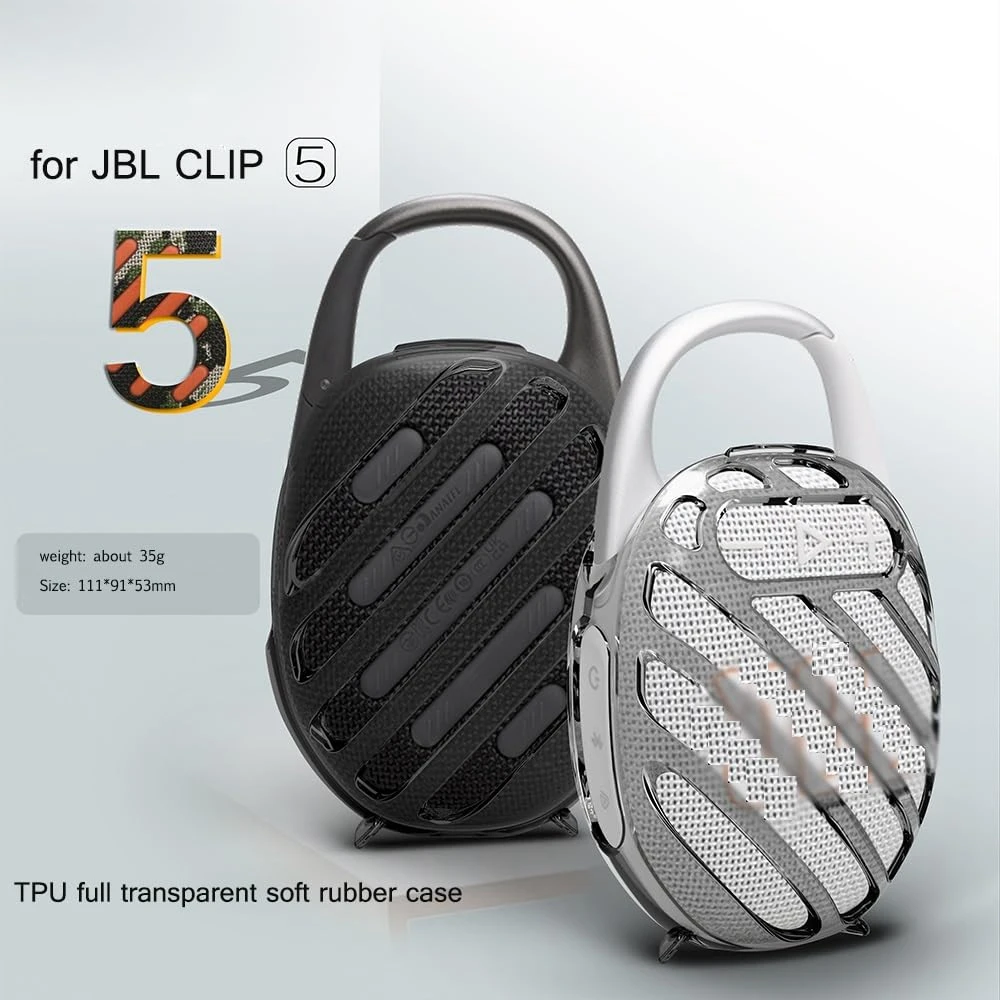 TPU Transparent Protective Case for JBL CLIP 5 Speaker Anti Scratch Drop Proof Protection Cover for JBL Clip5 Accessory