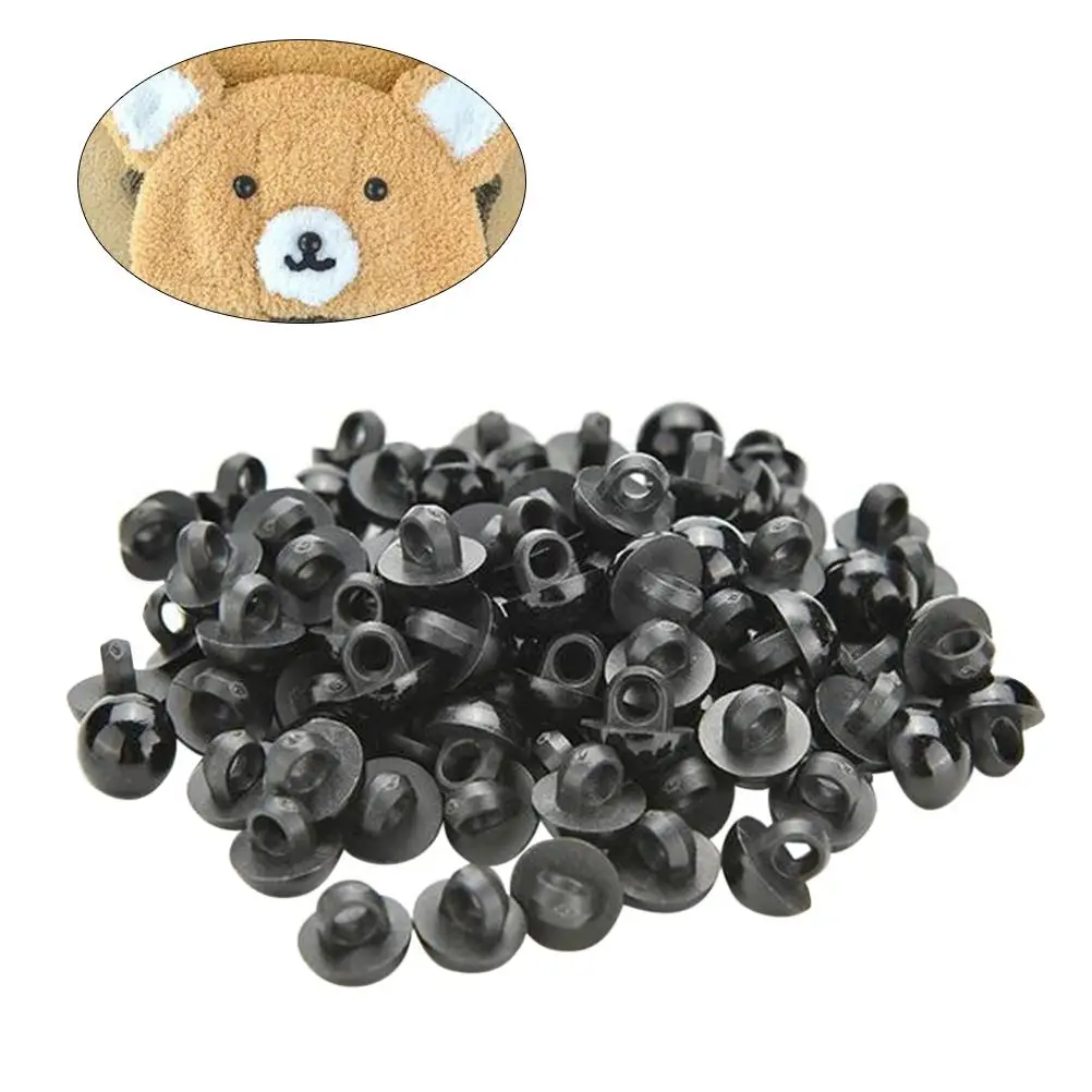 

100 Pcs Mushroom Buttons Accessories Making Supplies Sewing Beads Round Black Eyes