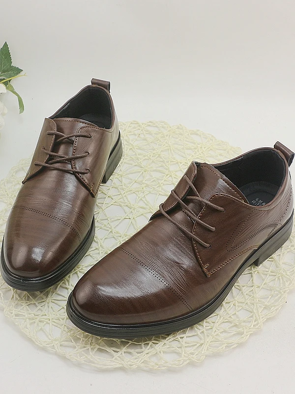 

Formal Busin oes Casual round Toe Men's Leather Insole Low Heel Thi Heel Daily Wear Comfortable Leather oes
