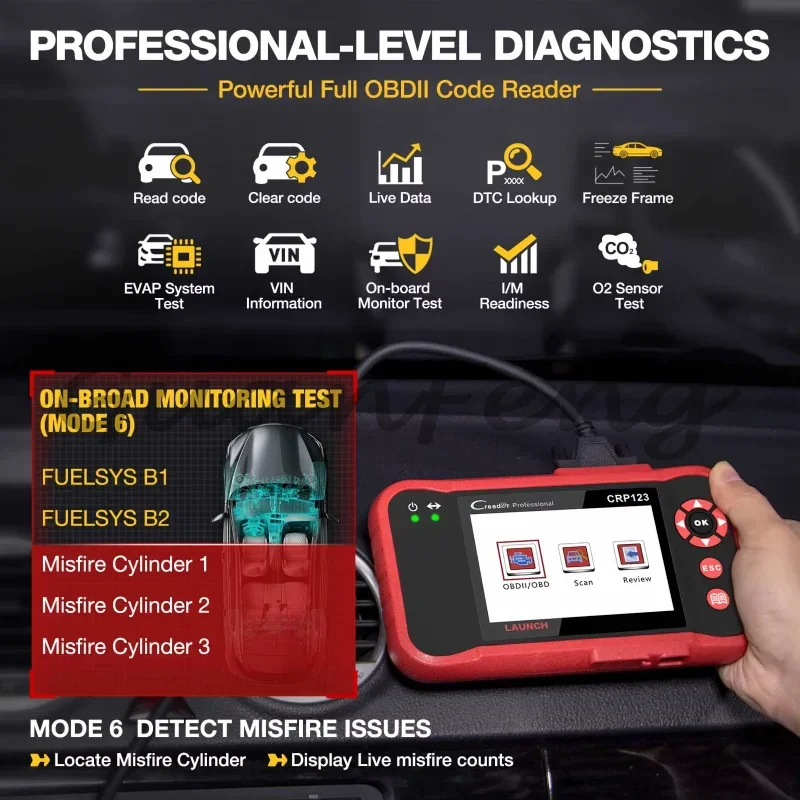 100% Original Launch Creader CRP123  V 2.0 auto diagnostic scanner Code Reader Launch CRP 123  V2.0 OBD2 EOBD Scanner