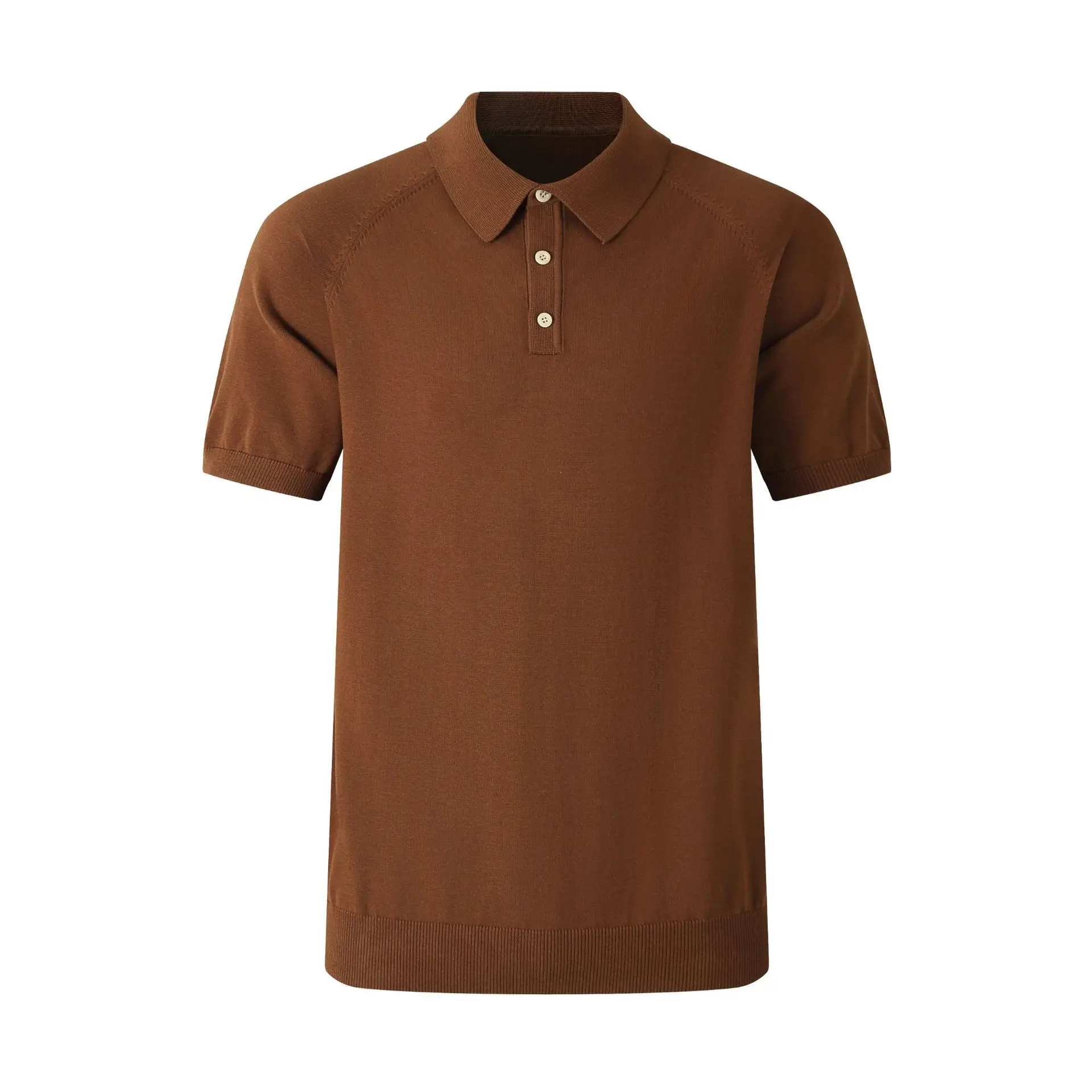 100% Cotton Good Quality Knitting POLO-shirt for Men Business Casual Solid Color Simple Basic Short Sleeve Pullover Tees