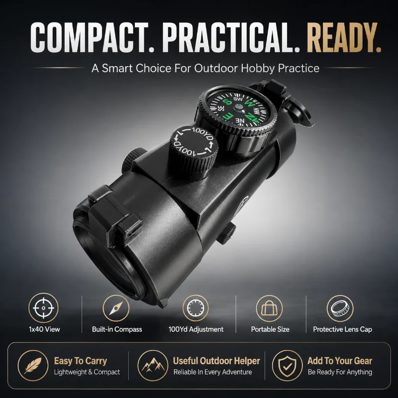 1X40RD Optical Lens Module Hobby Model Accessory External Navigation Compass Fit Universal 20mm Mounting Rail