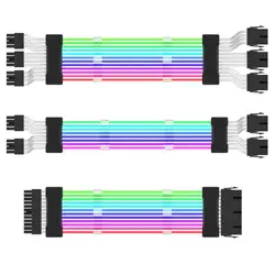 Kable zasilające RGB adresowalne elementy wewnętrzne RGB przedłużacz kabla zasilającego PC dla złącze płyty głównej duża moc zasilania