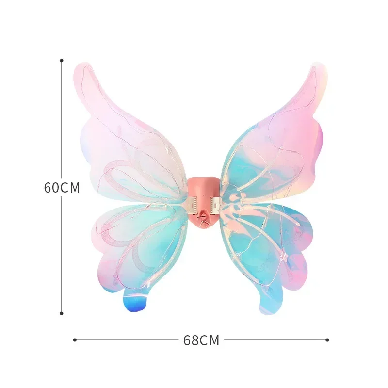 الأطفال متوهجة فراشة أجنحة كهربائية المنقولة قزم لعب الأدوار أجنحة الملاك الجنية حفلة عيد ميلاد الديكور فتاة لعبة