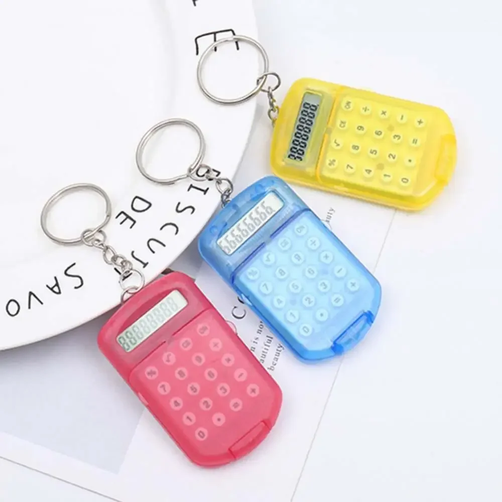 Hot Sale Portable Mini Flip Calculator Hanging Pendant Keychain Keyring Key Holder Gift  Petite Calculatrice