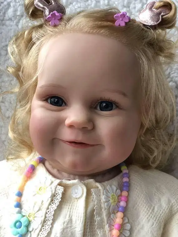 60cm Maddie Reborn Toddler Girl Doll with Rooted Blonde hair Soft Cuddle Body Bebe Reborn Menina Bonecas Toys For Kids