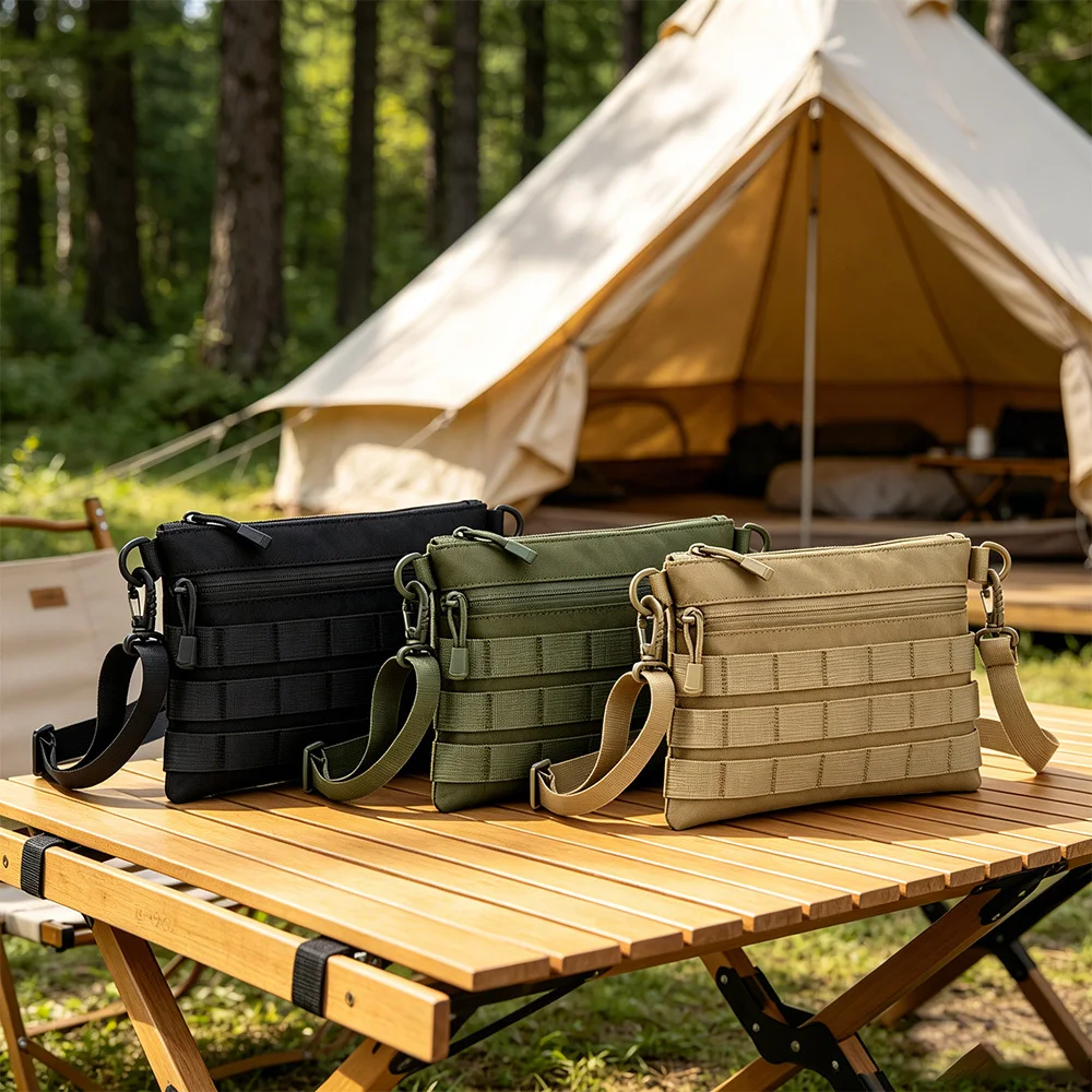 Tactical MOLLE Crossbody Bag Portable 600D Nylon Chest Bag Outdoor Sports Shoulder Bag for Daily Commute Outdoor Hiking