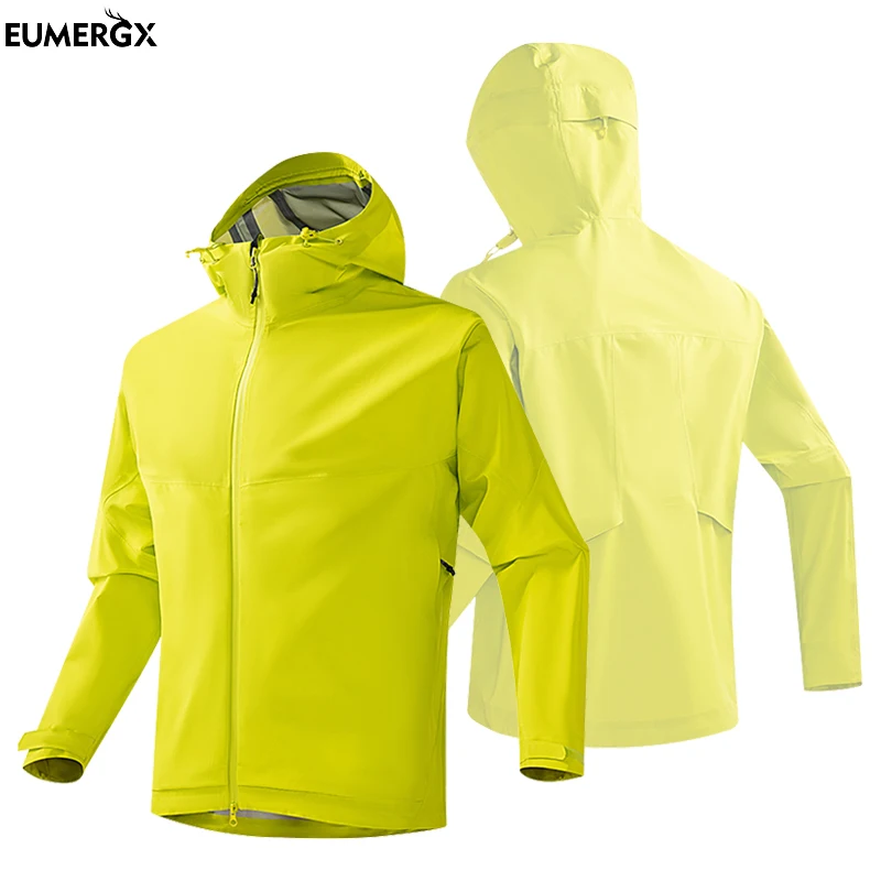 

EUMERGX Men's Women's Lightweight Windbreaker Heat-Sealed Seams Enhanced Waterproof Jacket Hiking Trekking Climbing Rain Coat