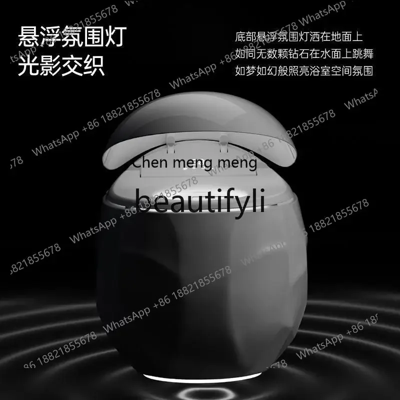 مرحاض ذكي على شكل بيضة AB02، منزلي أوتوماتيكي بالكامل على شكل بيضة مستديرة، متكامل بدون حد لضغط الماء #3