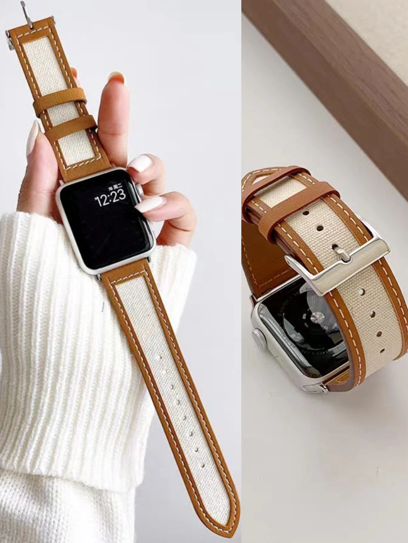 Advanced Leather Loop For Apple Watch Band Women Series Ultra 11/10/9/8/7/6/5/4/3/2/1 38mm 40mm 41mm 42mm 44mm 45mm 46mm 49mm