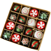 16pcs 6cm Painted Christmas Balls Set Plastic Glitter Electroplated Hanging Balls Reusable Elegant Xmas Tree Pendants