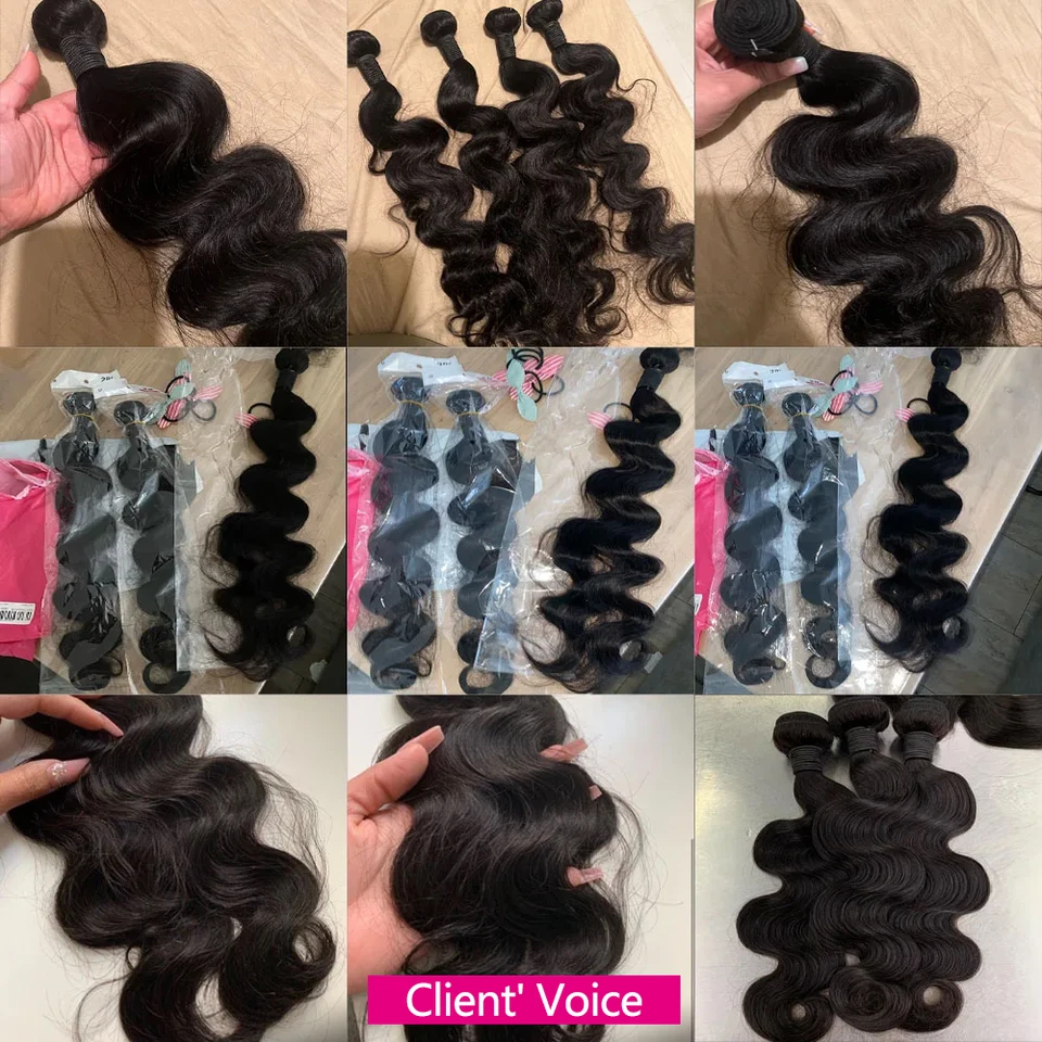 Queenlike 24 24 24 Pulgadas Paquetes Body Wave Cabello Humano 12A Brasileño Crudo Tejido 1/3 PCS Extensiones de Cabello Humano 5