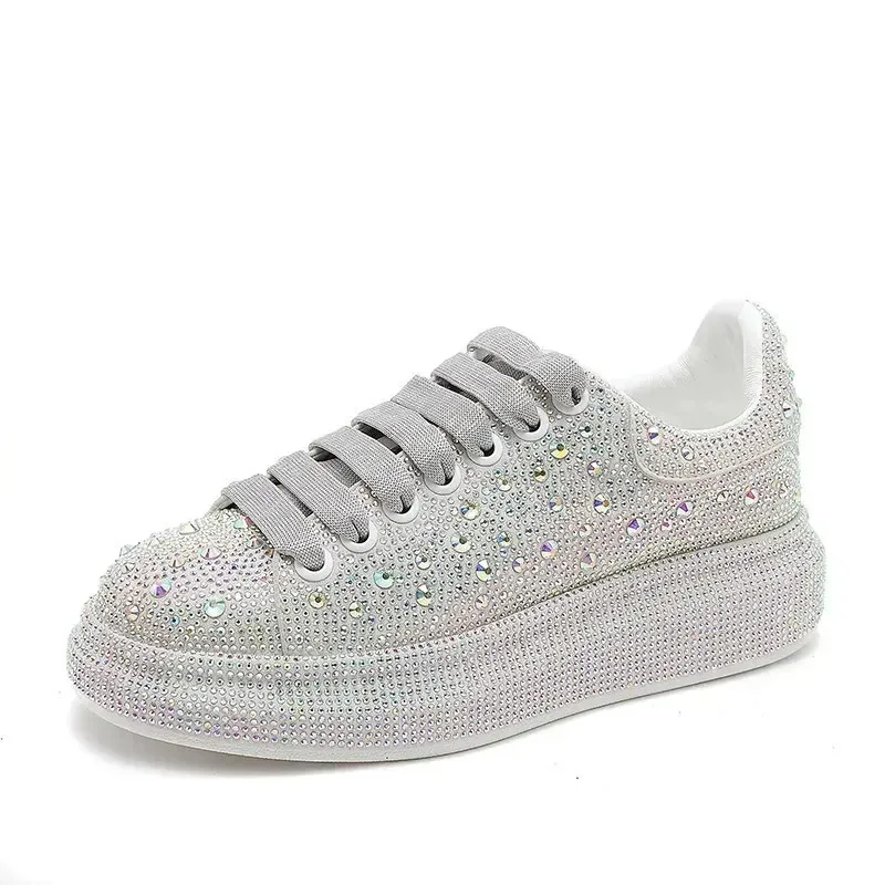 Glisten Rhinestone Designer Women's Sneakers High Quality Breathable Comfort Casual Shoes Lightweight Non-slip Zapatos De Mujer