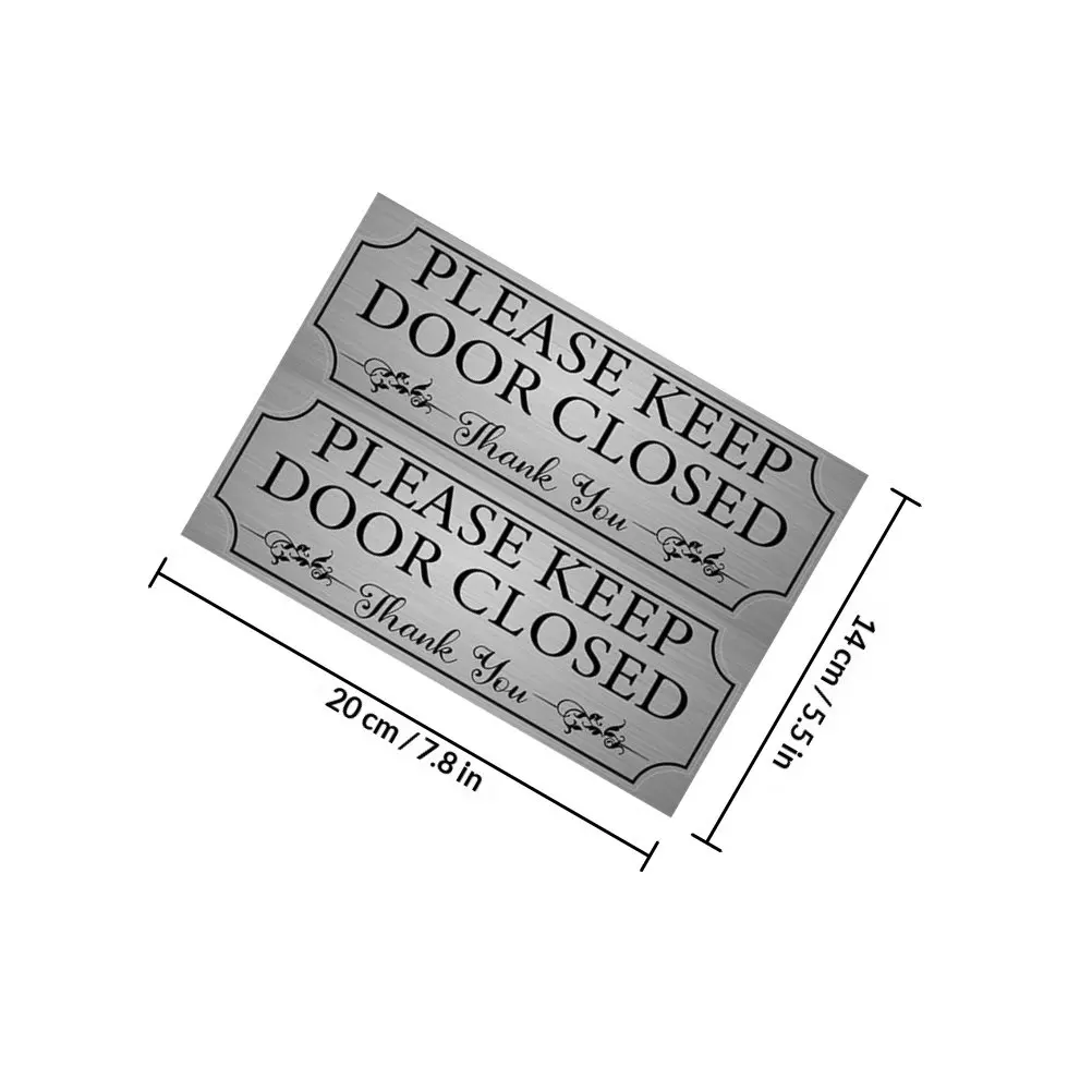 2Pcs Keep Door Closed Sign Minimalist Door Sticker for Conference Room Lounge Hotel Airconditioned Room Decor