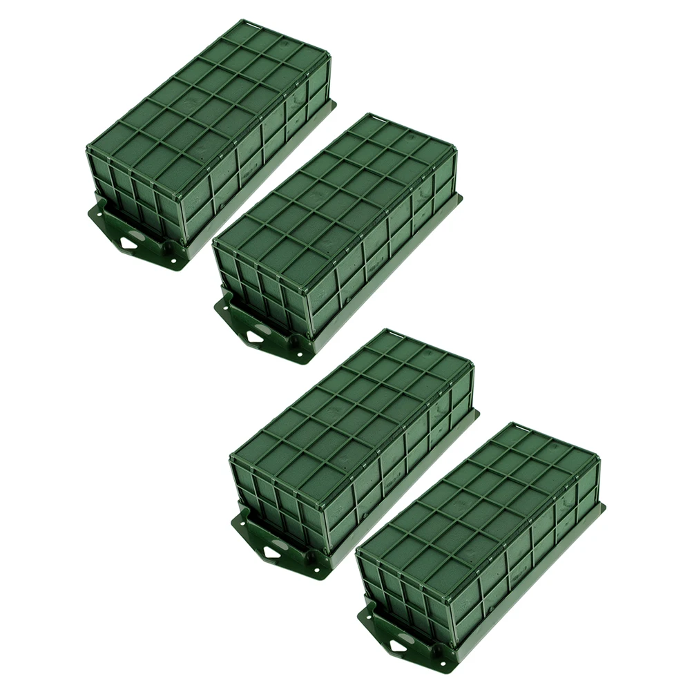 

4pcs Rectangular Flower Mud Durable Floral Arrangement Holder DIY Tools Wall Decor Accessories Plastic Container