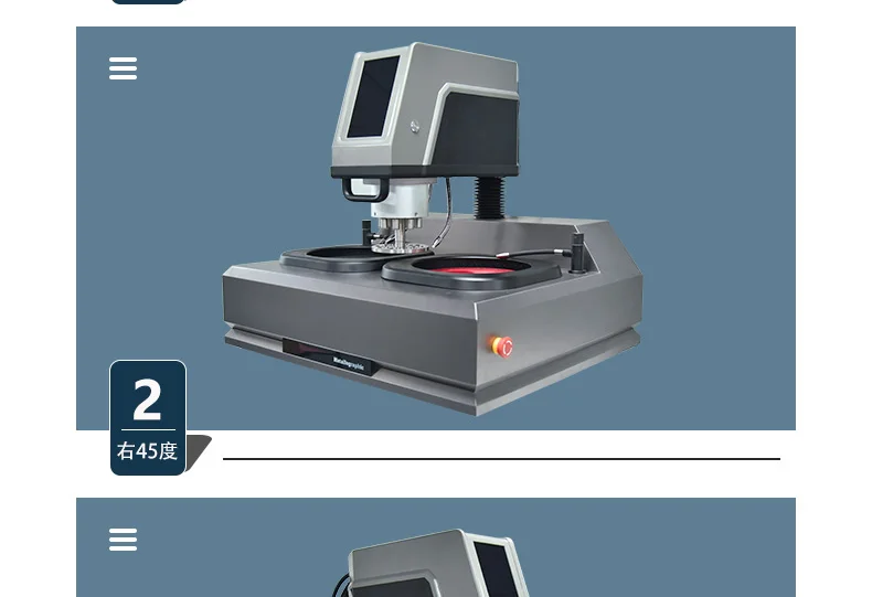 Double disc automatic grinding and polishing machine for metallographic sample preparation