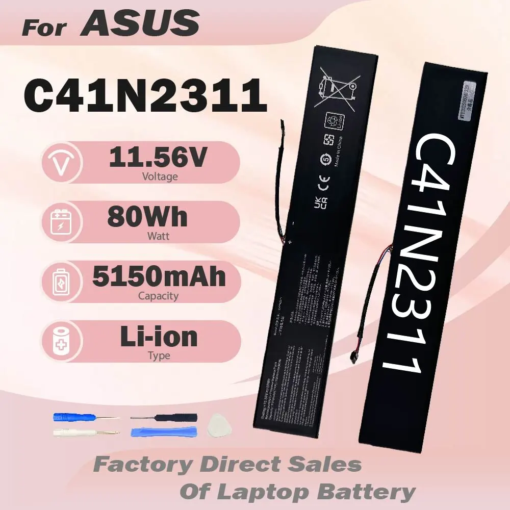 C41N2311 80Wh High Quality Battery Replacement for ASUS ROG Ally X RC72LA RC72LA-ALLYX.Z1X Ally 2nd Handheld Gaming